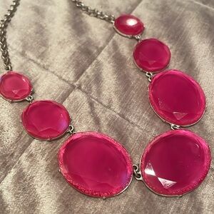 Vintage Pink Glass Bubble Necklace 18-20”